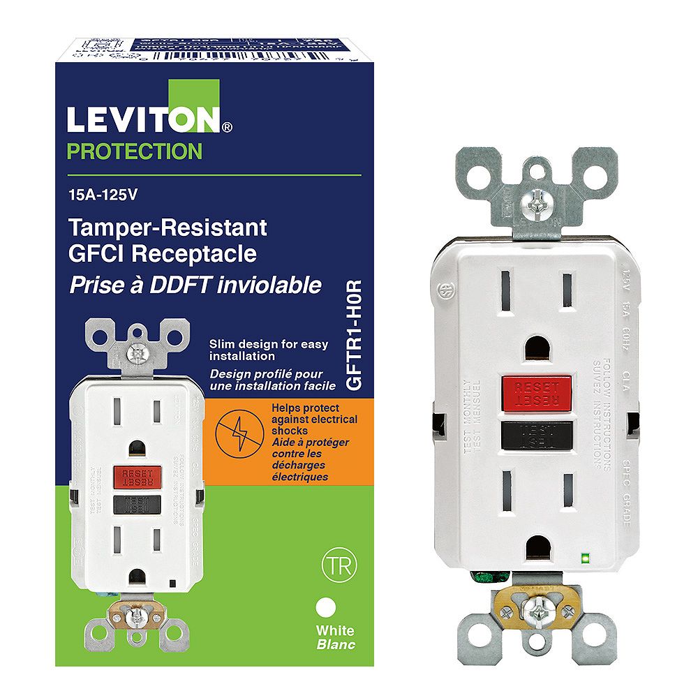 Leviton GFCI outlet installation in bathroom